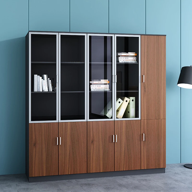 Storage Rangement Filing Cabinet Wooded Glass Doors Accent Office Cupboards Side Tall Meuble De Rangement Modular Furnitures