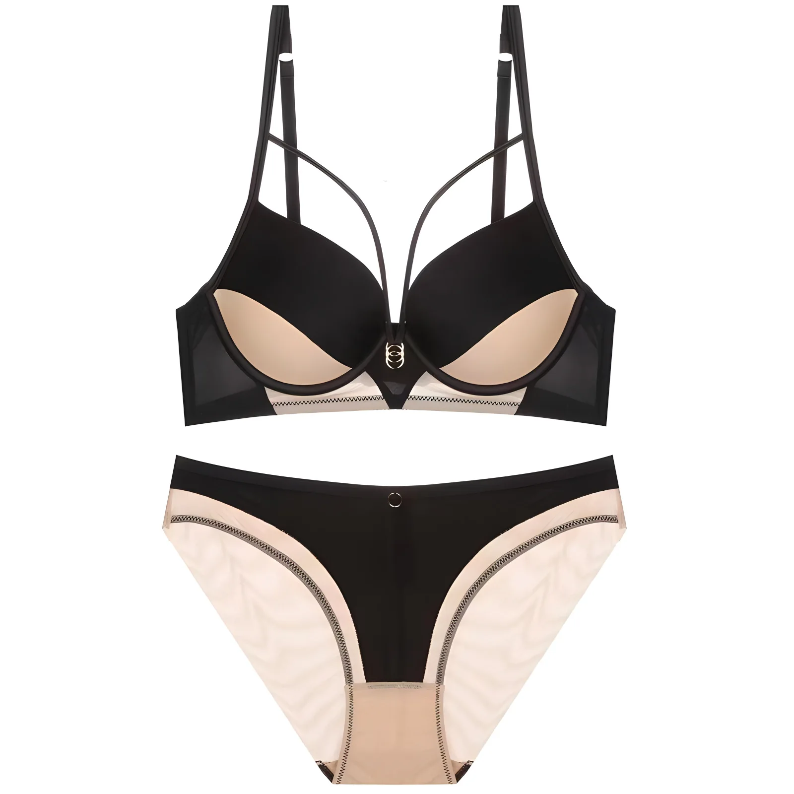 Kostra, jednobarevná, plus size, velikost CD, spodní prádlo, suit s push-up podprsenkou a pohodlnými kalhotkami - náhled 3