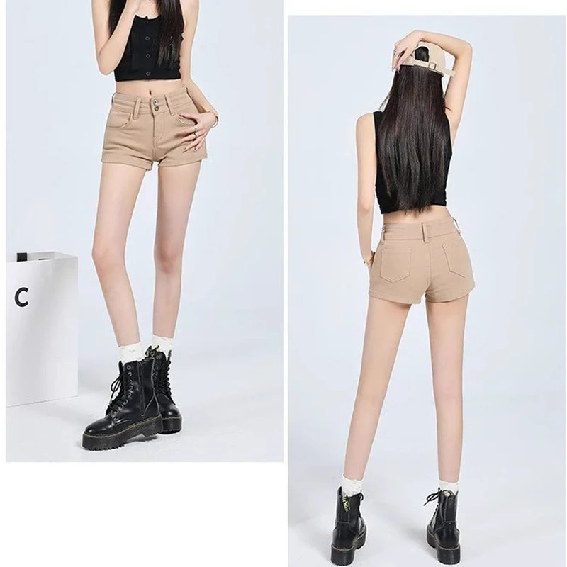 Summer New Lady Casual Fashion Denim Shorts Hot Sale Girls Solid Denim Pants Female Korean Leisure High Waist Short Jeans