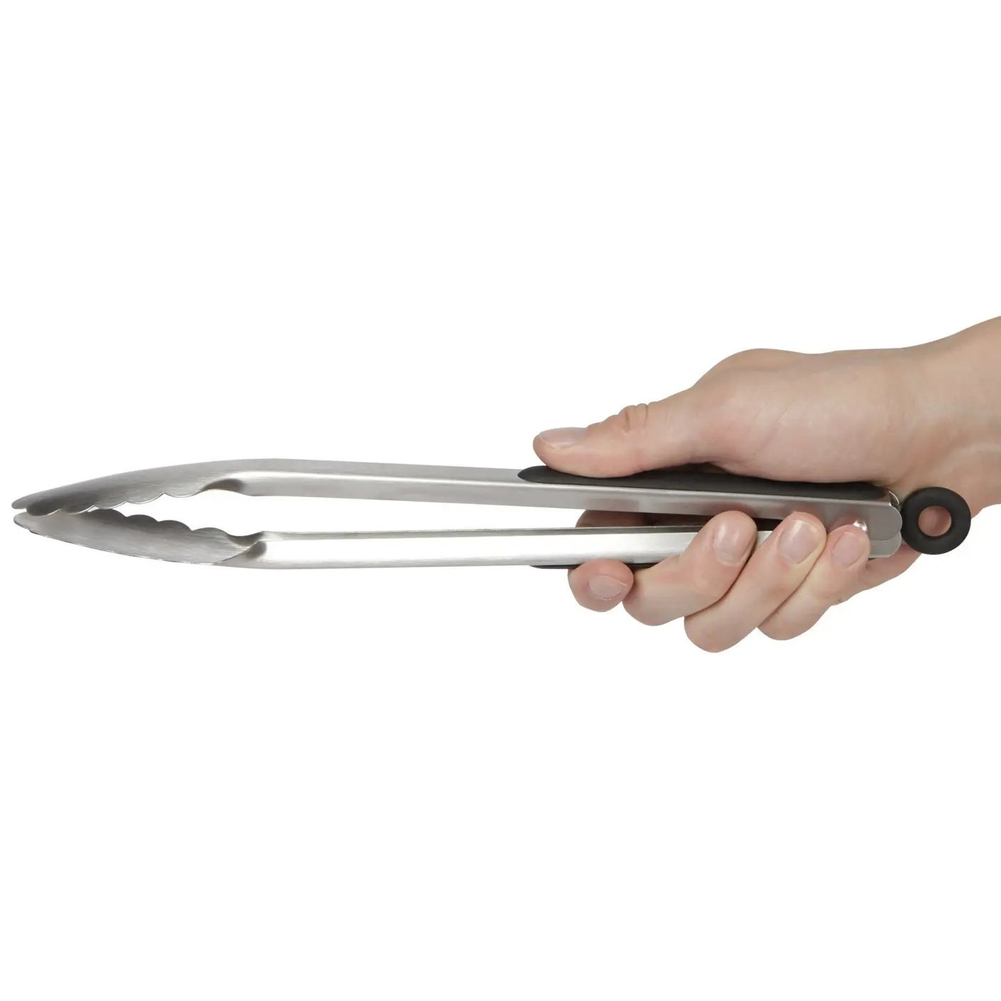 9inch BBQ Tong Silicone Cover Handle Kitchen Tongs Locked Salad Clip Food Clamp Stainless Steel Food Tongs Barbecue Accessories