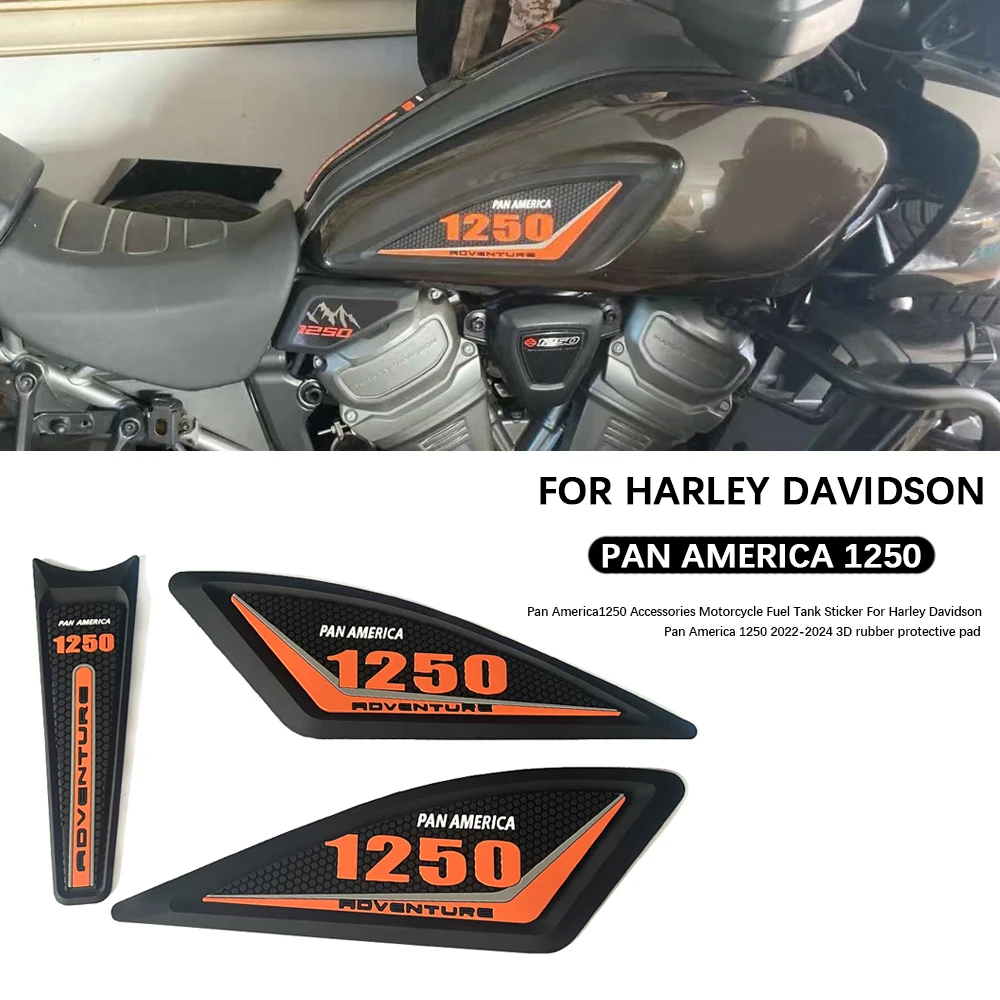 

Аксессуары для мотоциклов Harley Davidson Pan America 1250 2022-2024, наклейка на топливный бак, защитная накладка из 3D-резины для Pan America 1250.