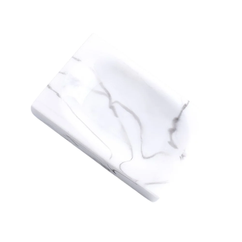 

White Resin Soap Holder with Quick-Dry Draining System Soap Dish for Bathroom Kitchen Counter Top Storage Decorative Accessories