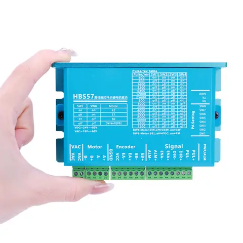 HBS57 Hybrid Servo Motor Driver 0-200kHz Step Motor Driver AC20-80V/DC24-70V Encoder 1000 Lines for Nema23/Nema24 Motor