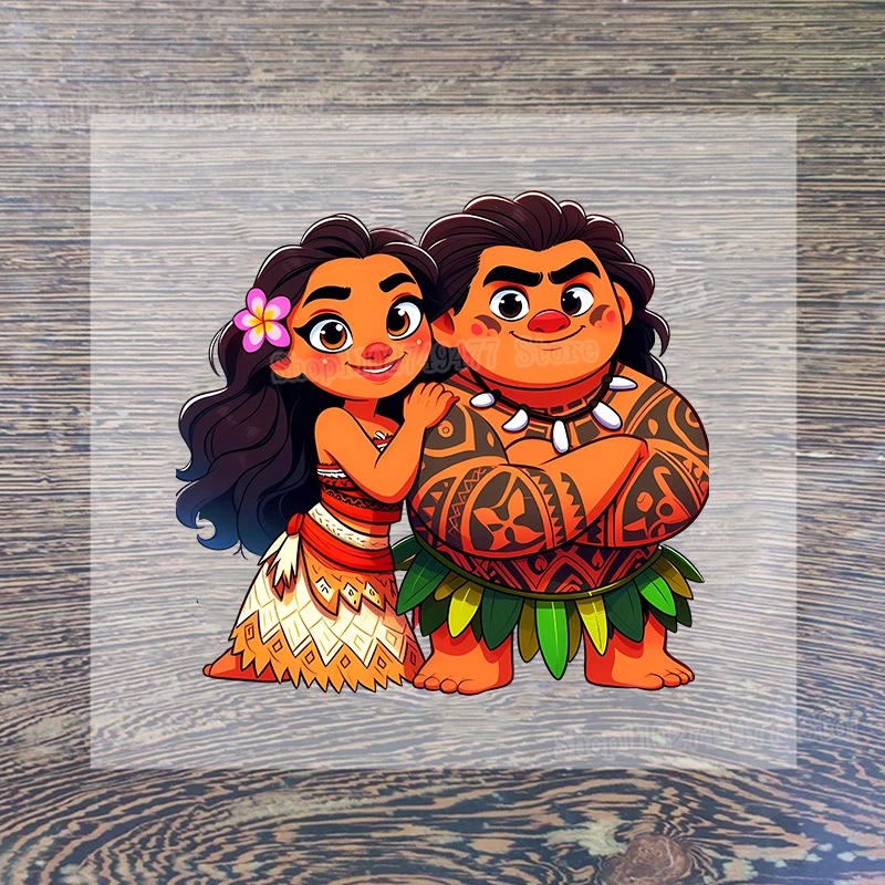 Creative Design Movie Disney Moana Princess Iron Patch Sticker DIY Making Clothes Shoes Hats Heat Transfer Wash Stickers Gifts