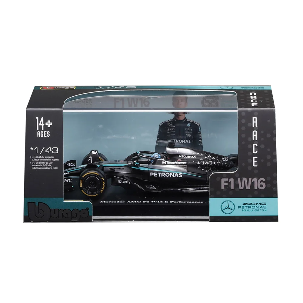 Bburago 1:43 F1 Mercedes-AMG 2025 W16 # 63 George Russell # 12 Kimi Antonelli SF25 RB21 Legierungsauto-Modell aus Druckguss, Sammlerstück – Detail 7