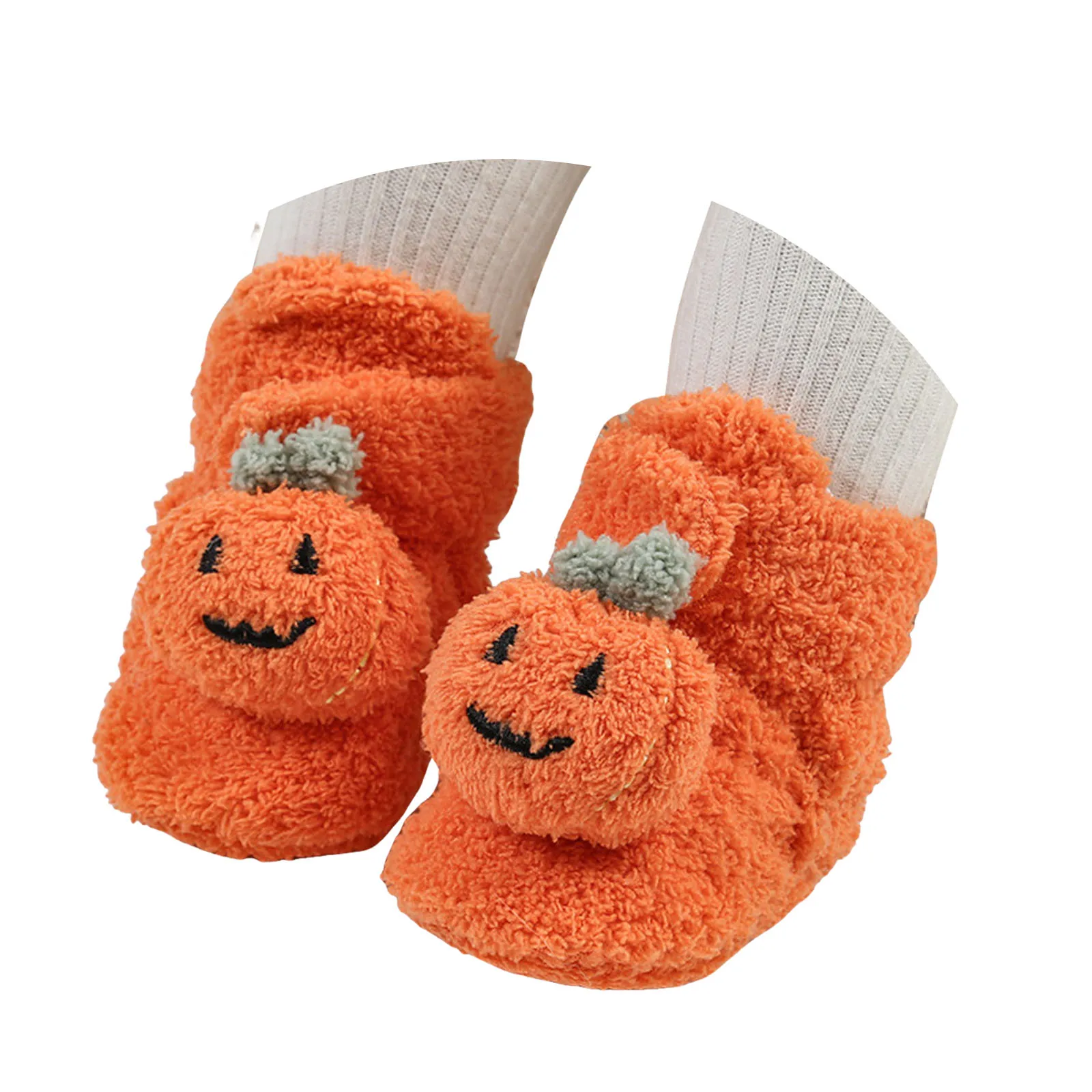 

Детские первые ходунки на Хэллоуин, обувь на мягкой подошве, теплые плюшевые пинетки, нескользящая детская обувь, детская обувь для мальчиков