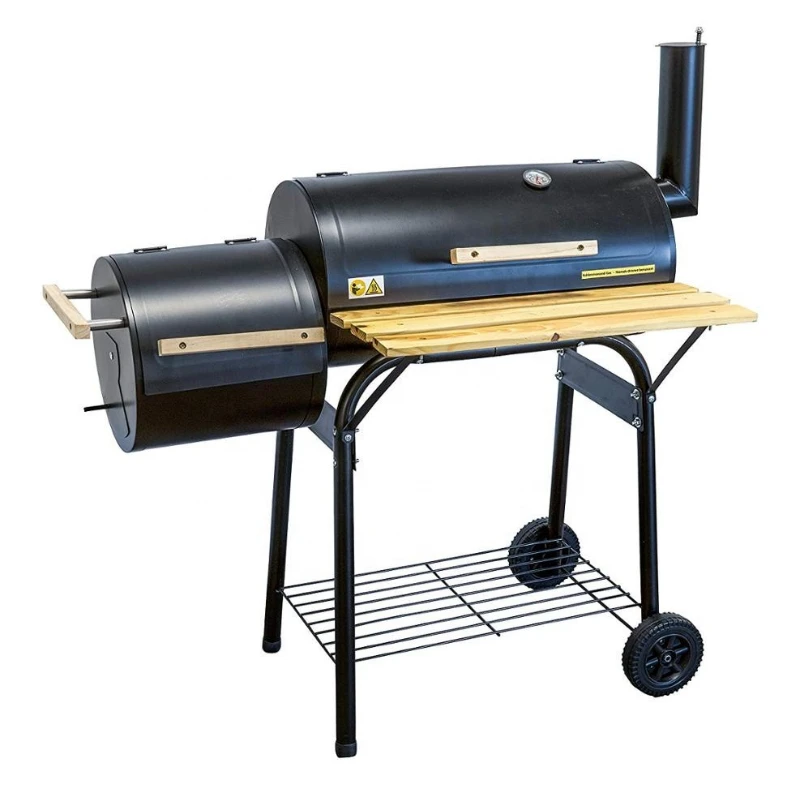 

Barrel Outdoor Charcoal barbecue With Shelf