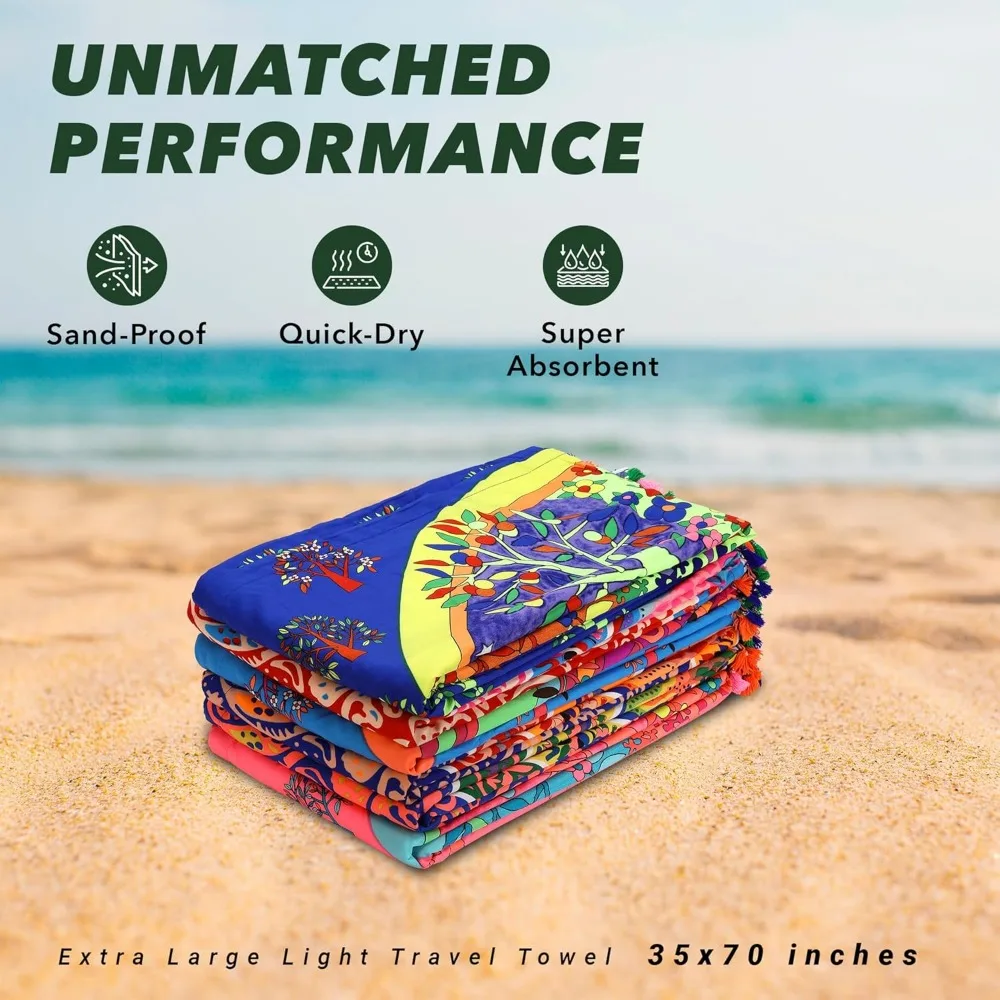Asciugamani da viaggio grandi ad asciugatura rapida, confezione da 12, 35x70 pollici, senza sabbia, asciugamani da bagno extra large per adulti