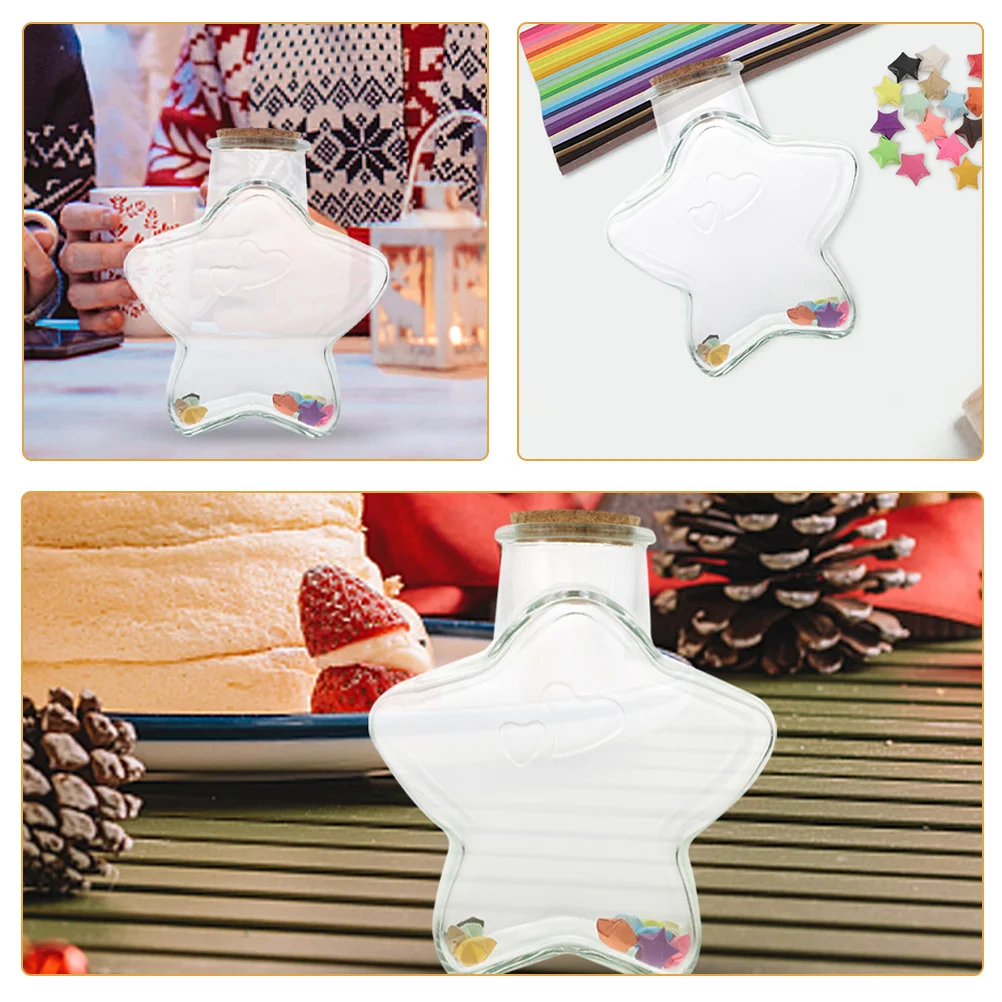 

Star Glass Jar Cork Stopper Wishing Bottle Empty Decorative Landscape Container Mini Glass Bottles For Sand Shells Craft Storage