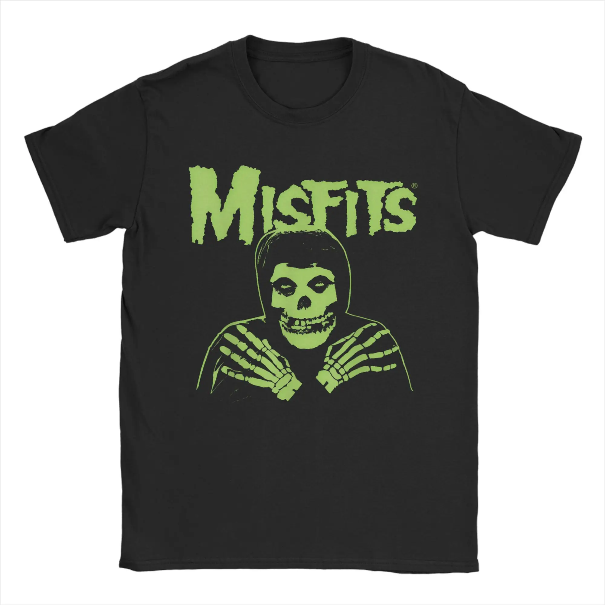

Men's T-Shirt Misfits Neon Green Fiend Funny Cotton Tees Short Sleeve T Shirts Round Neck Clothing 6XL