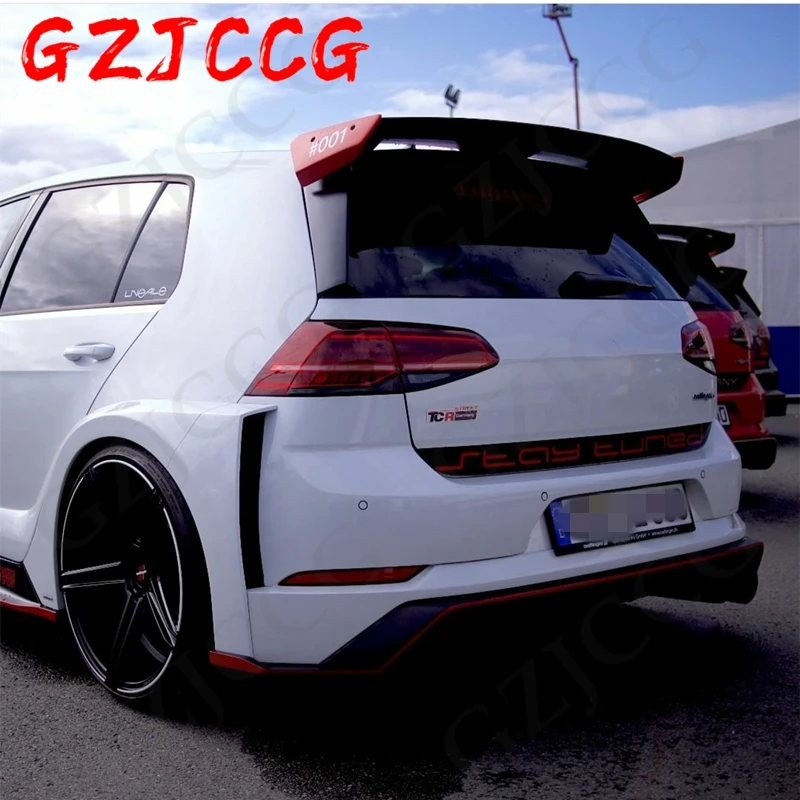 For Volkswagen Golf 7 Mk7 7.5 GTI rear roof track spoiler wing lip auto parts carbon fiber black unpainted TC style 2013-2020