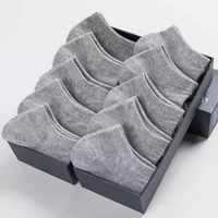 5pairs/Lot Men's Socks Casual Boat Socks Black Business Socks Solid Color Breathable Comfortable High Quality Ankle Socks