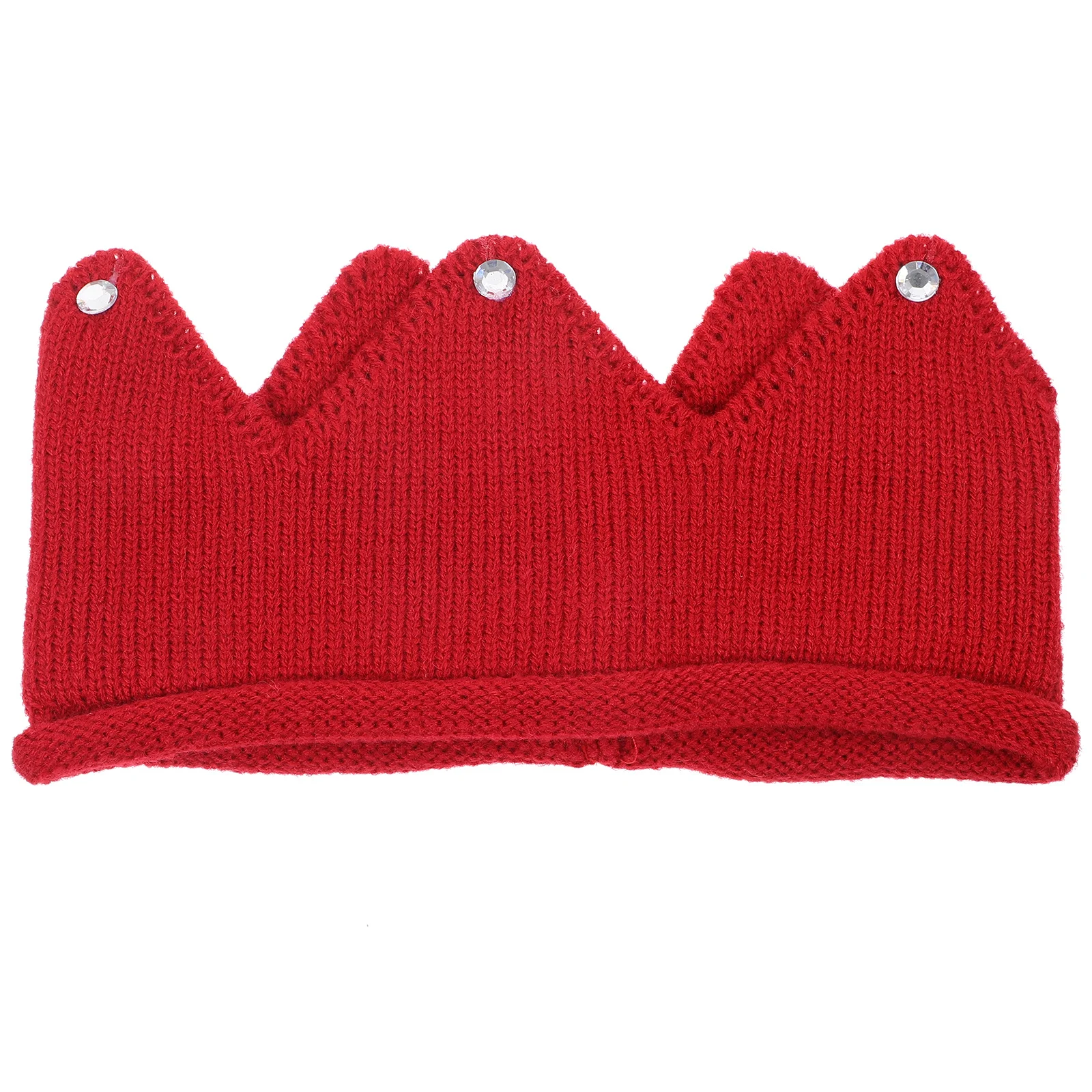 

Birthday Knitted Crown Hat Decorative Kids Safe Materials Lightweight Sturdy Structure Delicate Design Gift