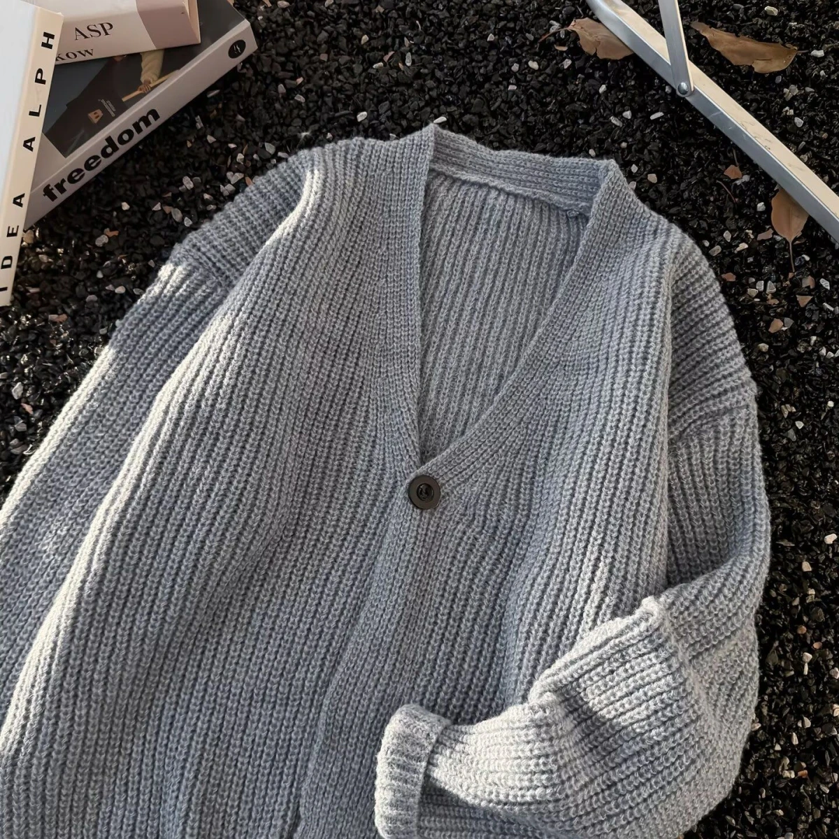 

Осень-зима, вязаный свитер с v-образным вырезом, кардиган, мужской цветной повседневный свободный крой, верхняя одежда, удобное полиэфирное волокно