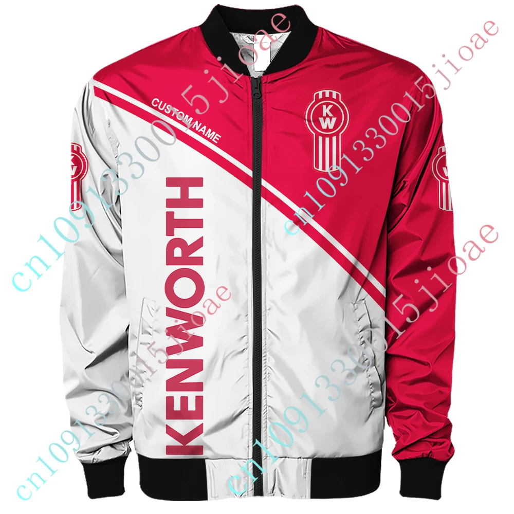 Kenworth Thick Coat Harajuku Parkas Windbreaker Bomber Jacket Techwear Baseball Uniform Jackets For Men's Clothing Custom Logo