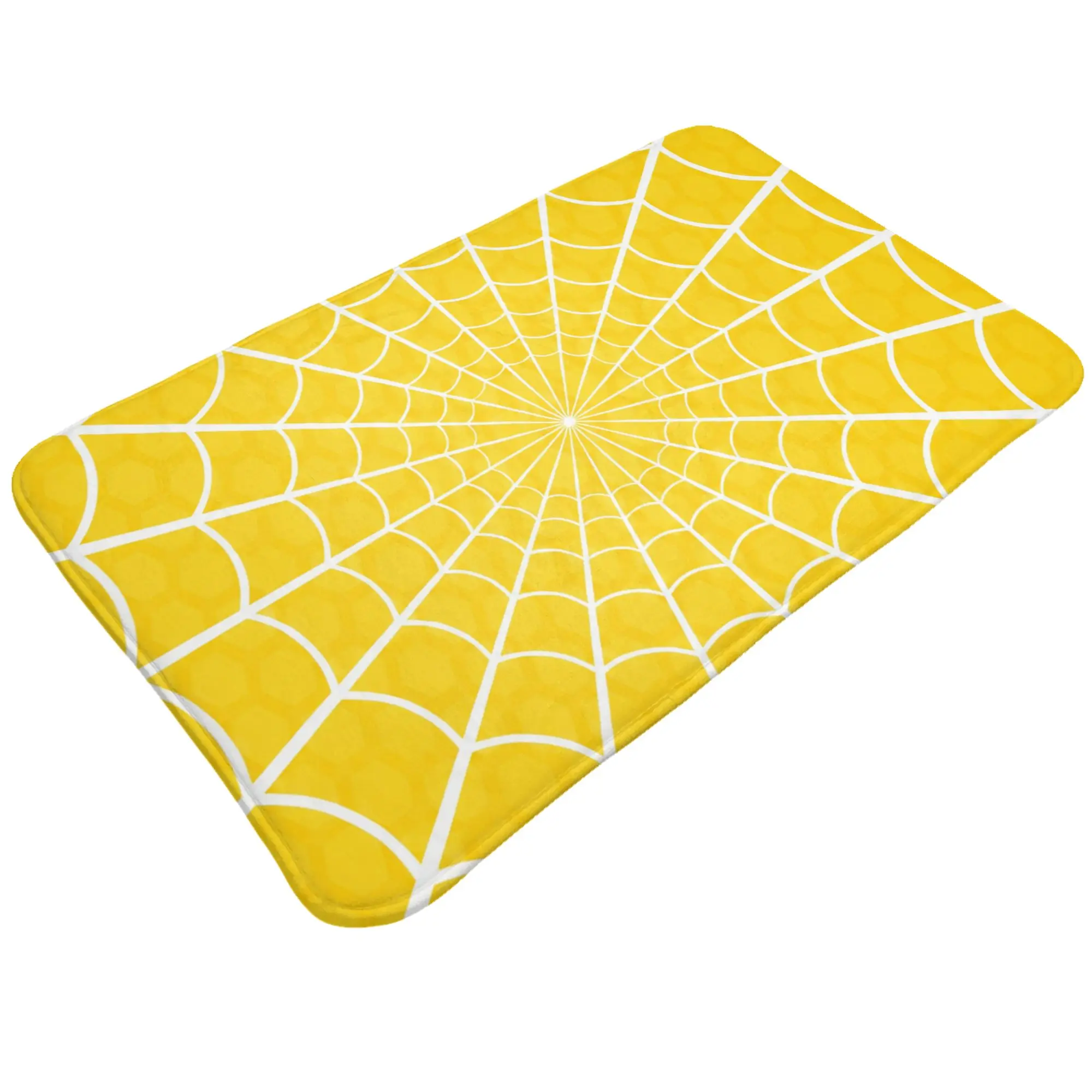 Bright Yellow Spider Web Seamless Pattern Anti-Slip Doormat Bath Mat  Welcome Indoor Home Decor
