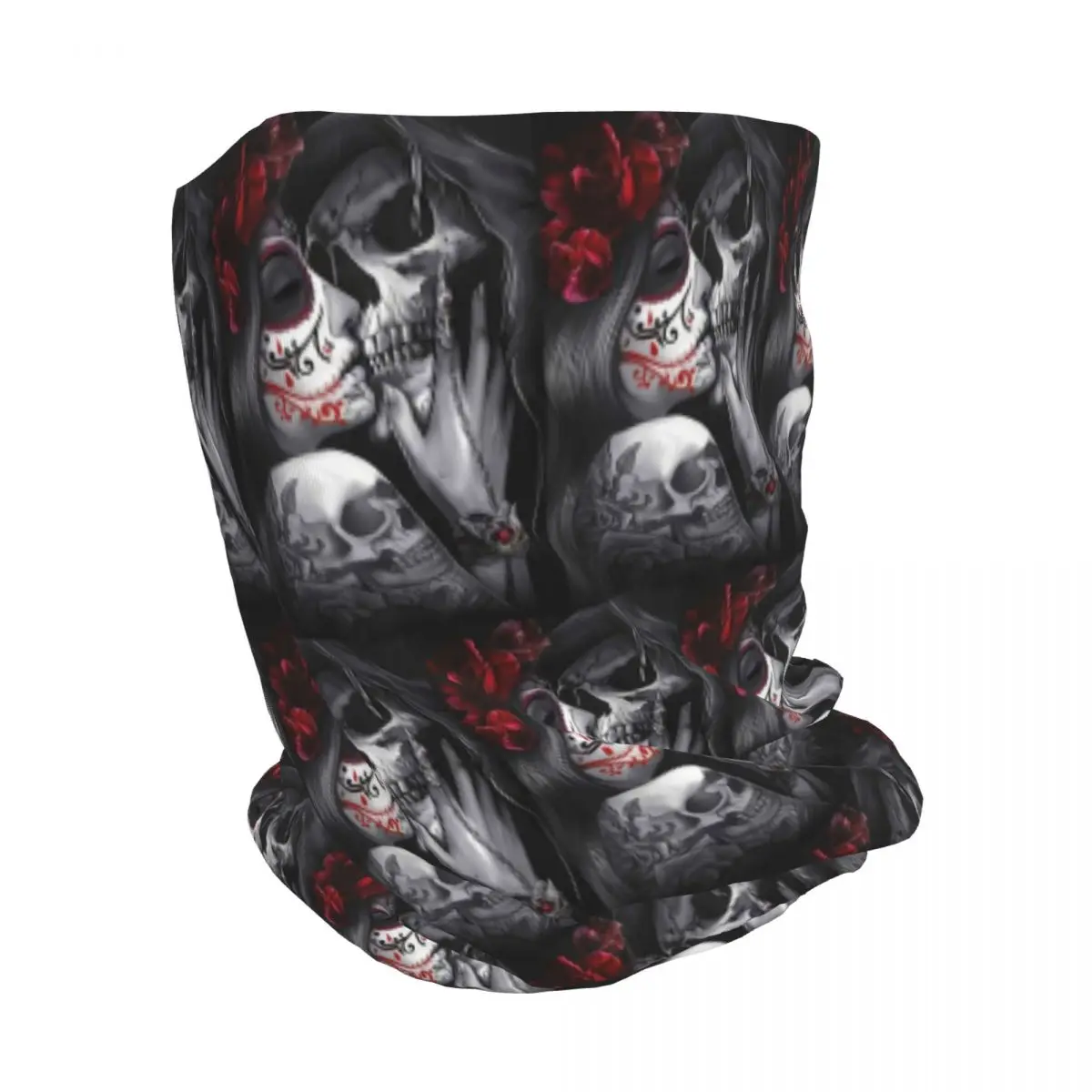 Mexican Catrina Girl Day Of The Dead Sugar Skull Bandana Neck Cover Face Scarf Face Mask Beanies Hat for Men Women Washable