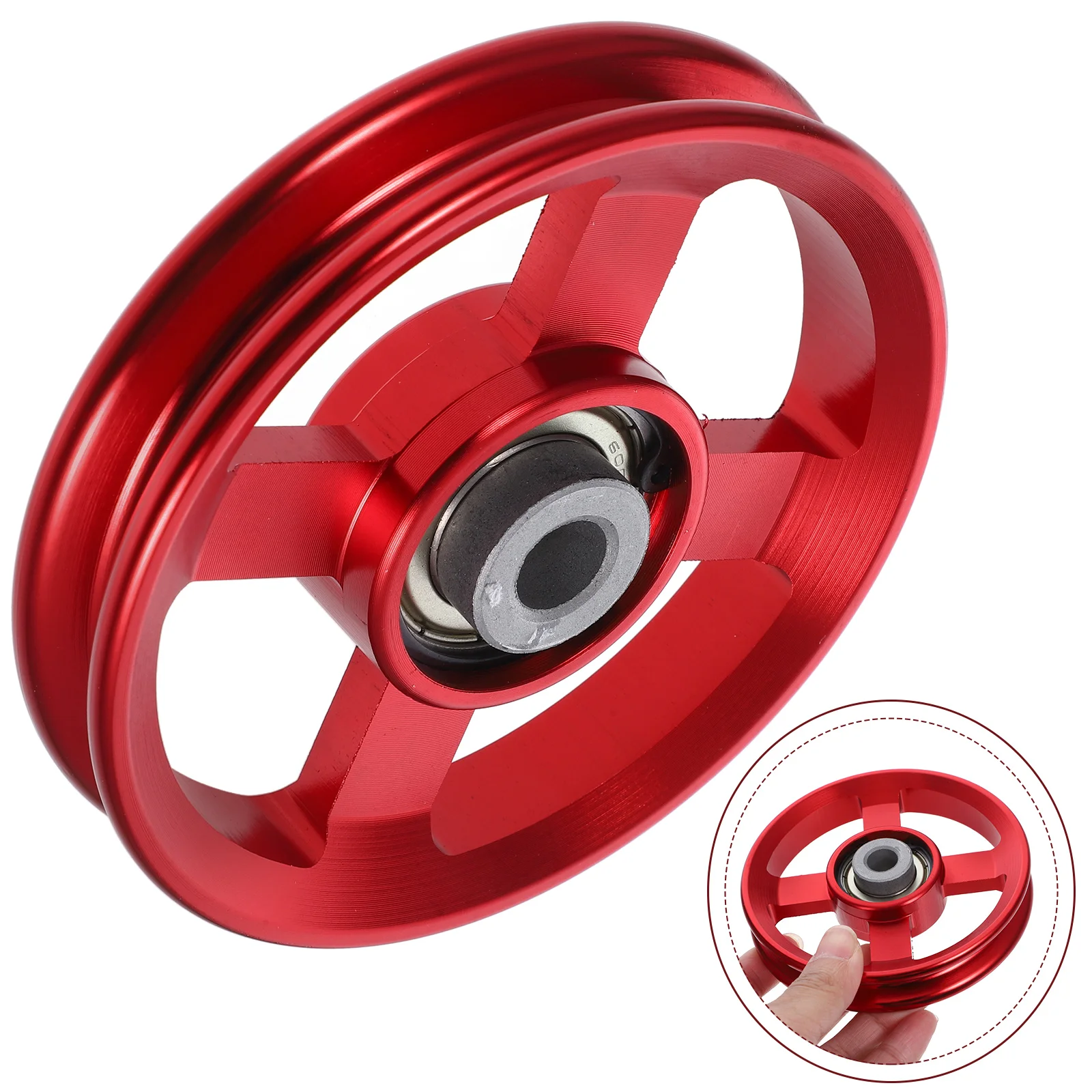 

Accessories for Home Gym Equipment Pulley Fitness Wheel Aluminum Alloy 900X900X200CM Supplies Red