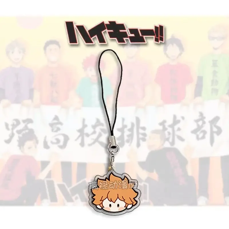 Haikyuu Mobile Phone Lanyard Hinata Shoyo Kenma Kozume Acrylic Pendant Straps Hanging Cute Rope Bag Ornament Accessories Gift