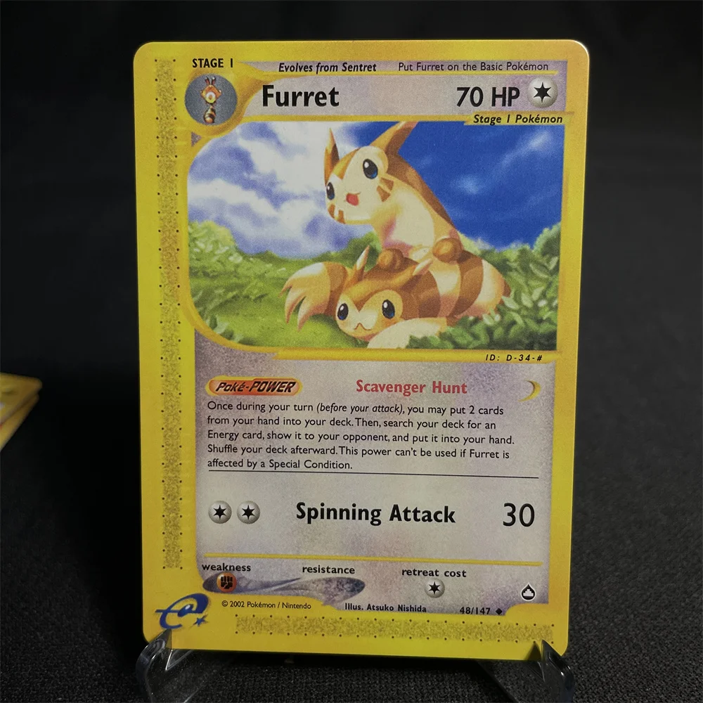 Pokemon Kaarten E-Card Serie Scizor Furret Slowbro Psyduck Tyranitar Espeon Pokemon Ruilkaarten Folie Flash Card Proxy Kaart