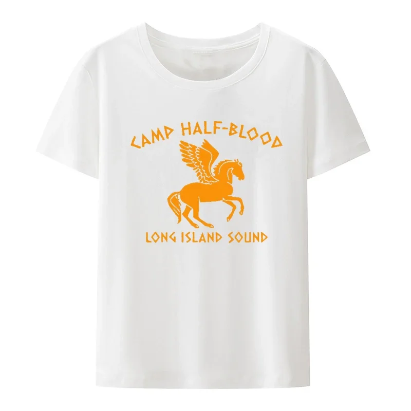 Camp Half-Blood T-Shirt Casual Graphic Printed Top Tee Pattern Clothing Short Sleeve White Pair Anime Clothes Giapponese Unisex