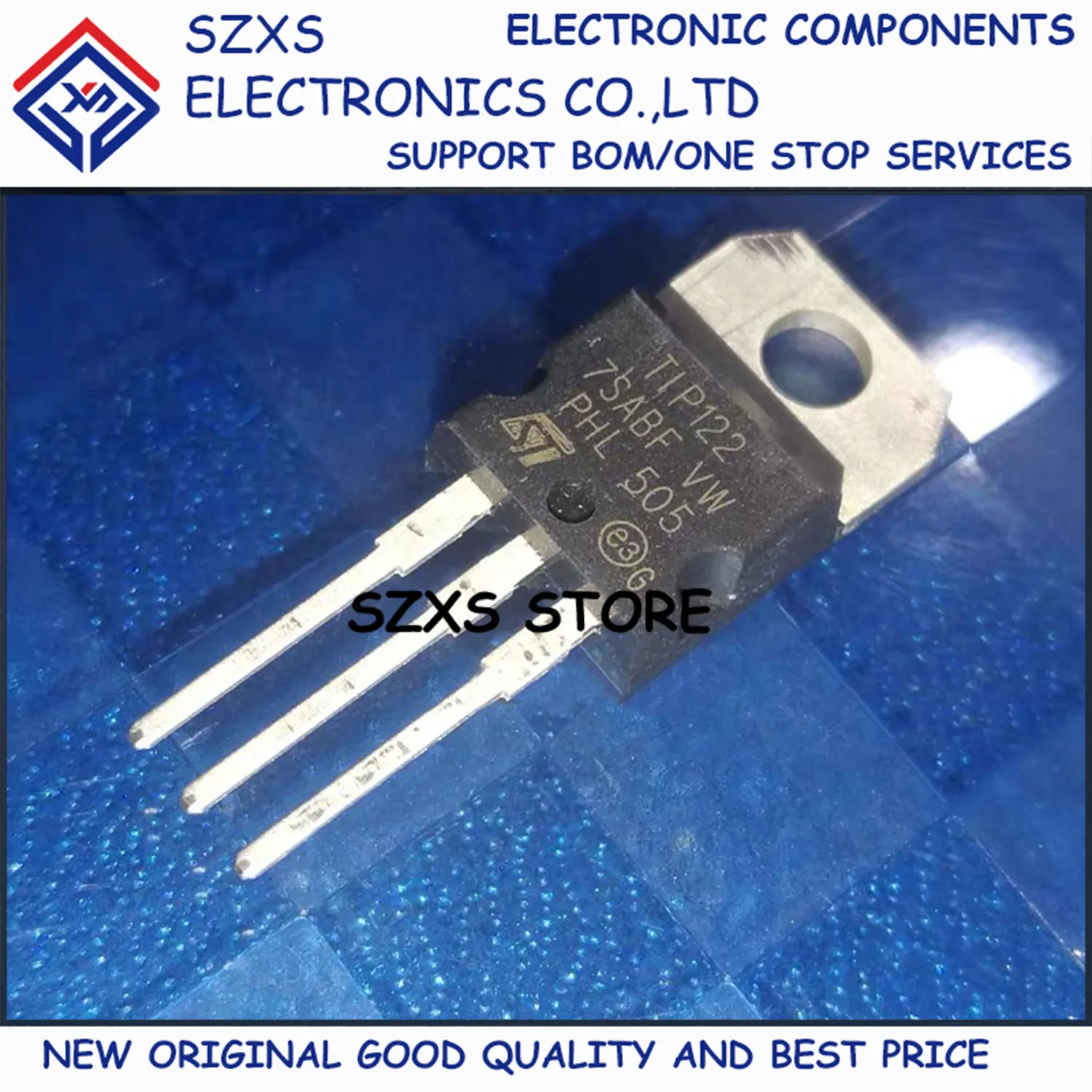 

New Original 10Pcs TIP122 TO-220 100V 5A Darlington Transistor In Stock Electronic Components Good Quality