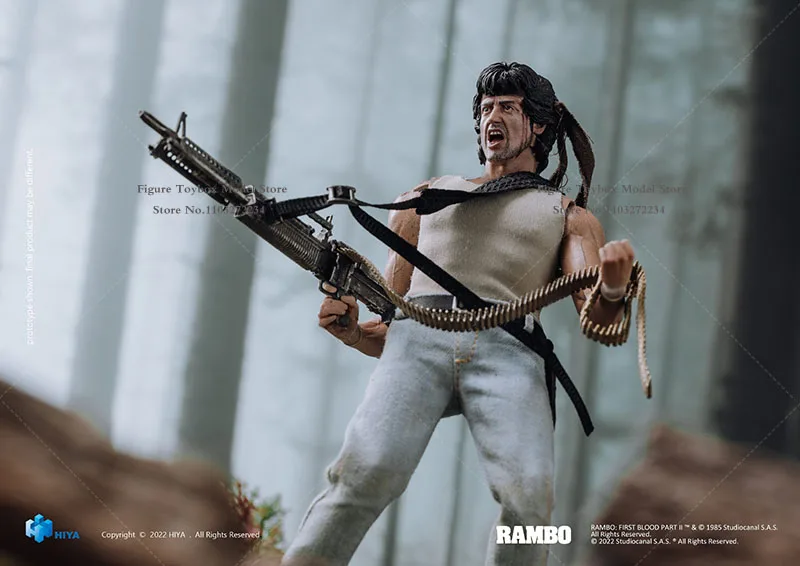 Exquisite Super-Serie 1/12 Hiya harten Kerl Rambo bewegliche Action figur Mini-Waffe Modell 6 