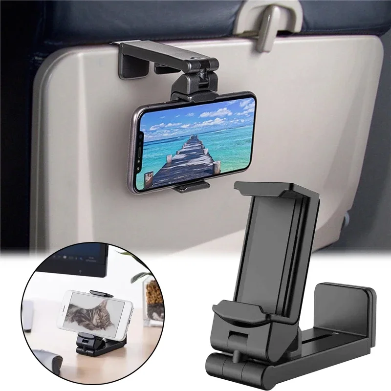 Universal Airplane Phone Stand Holder 360 Rotate Travel Phone Mount for Flying Handsfree Flexible Phone Clip for IPhone/Android