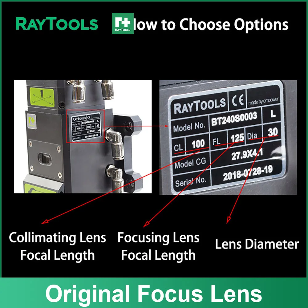 Original Raytools Laser-Fokussierlinse und Kollimatorlinse D28 D30 D37 D38.1 F100 F150 F200 für BM06K BM109 BM111 Laserkopf – Detail 5