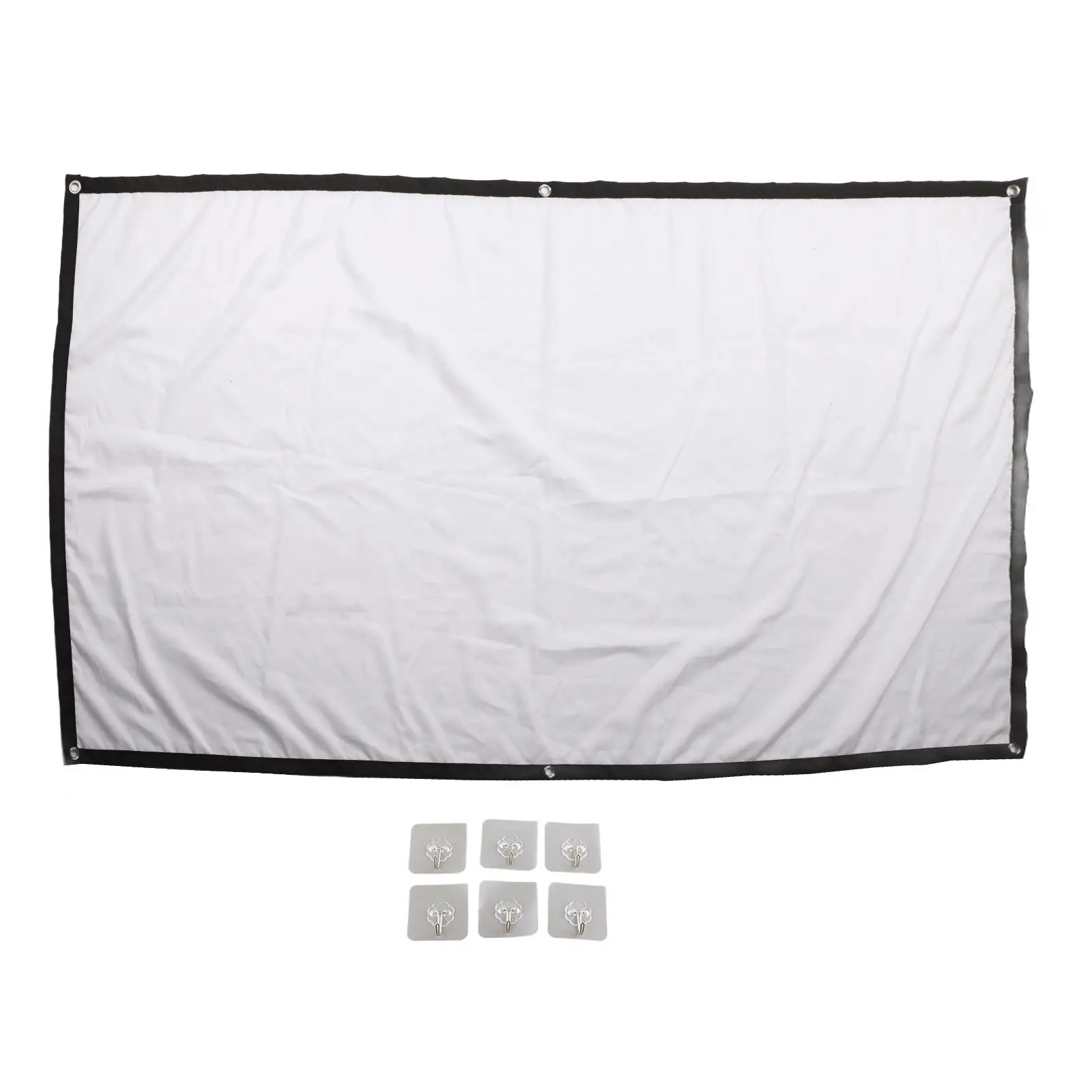 

HD Projection Anti-Light Curtain Projector Screen - 60/72/84/100 Inch, For indoor Outdoor Movie Screen with 4 Hooks