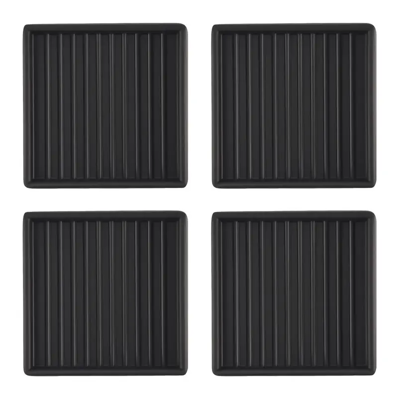 NEW HOT In Stock-4Pcs Anti-Slip Furniture Pads Square Rubber Anti Skid Caster Cups, Leg Coasters-Couch, Chair, Bed Stoppers