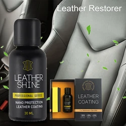 Cuidado del asiento Interior del coche, Nano líquido, glaseado, hidratante, protección protectora, plástico líquido, mantenimiento del cuero, 30ML