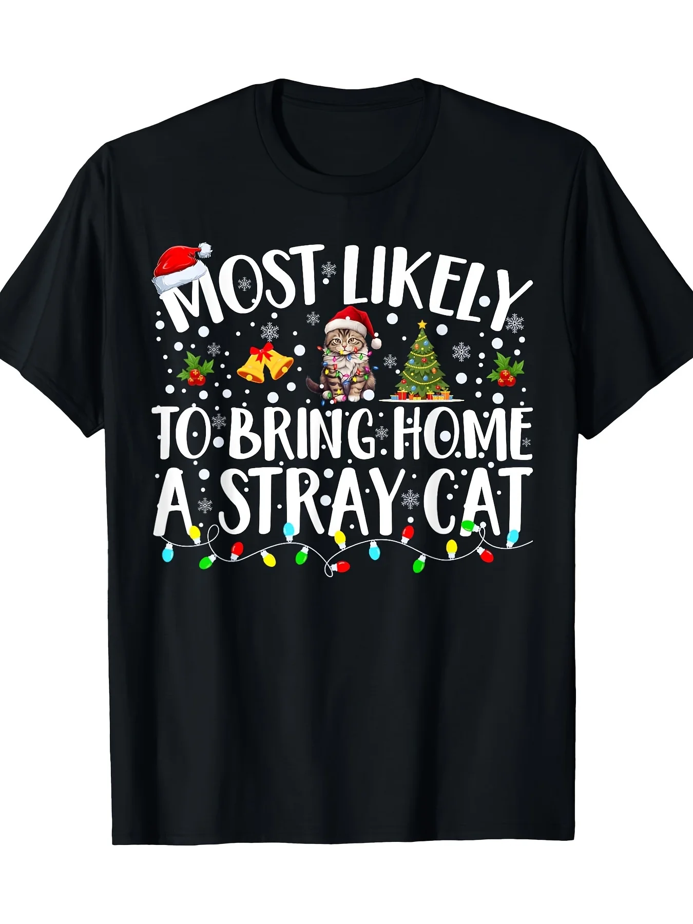 220g มีแนวโน้มมากที่สุดที่จะนํากลับบ้านเสื้อยืดคริสต์มาสที่เข้ากันกับแมวจรจัด