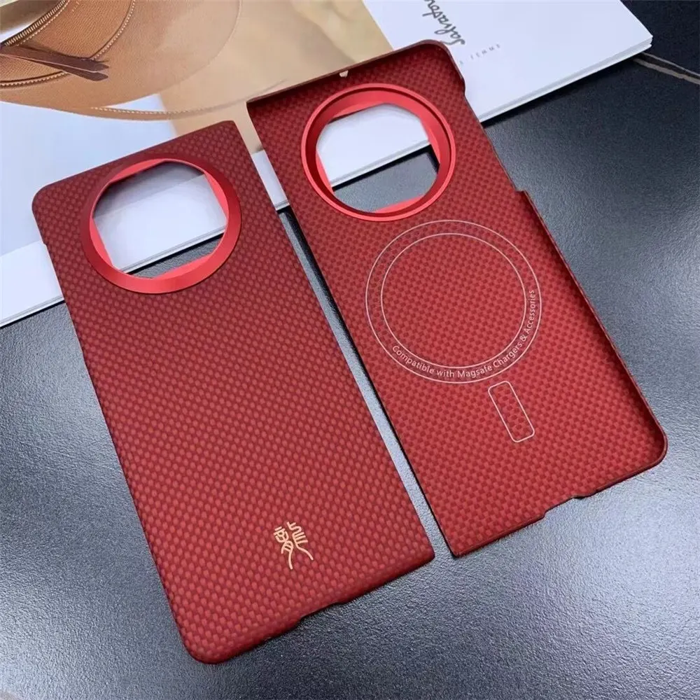 Magnetic Aramid Genuine Carbon Fiber Slim Case for Huawei Mate X5 Chinese Dragon Wireless Charging Cover