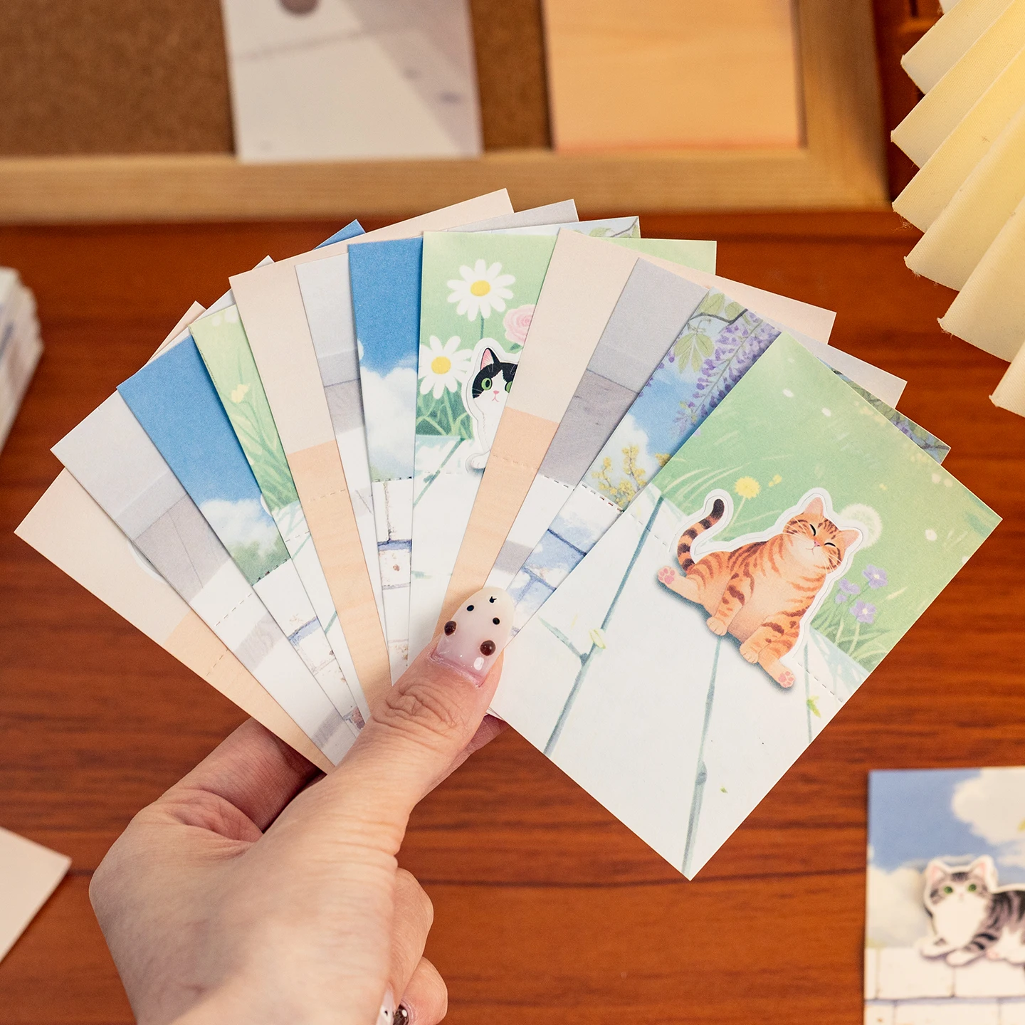 90sheets Cute Daily Series Cute Cat Illustration Message Notes Handmade DIY Scrapbooking Material Aesthetics Craft Paper