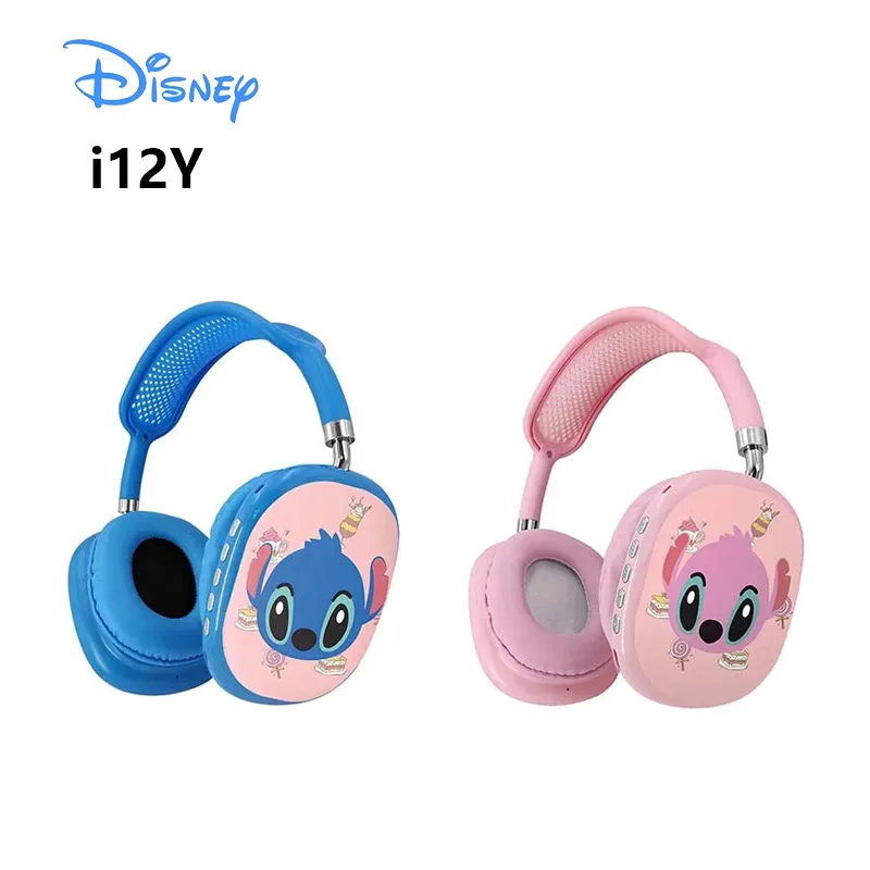 NEW Stitch wireless Bluetooth children's earphones i12Y HIFI stereo earphones with microphone, children's gift anime cartoon