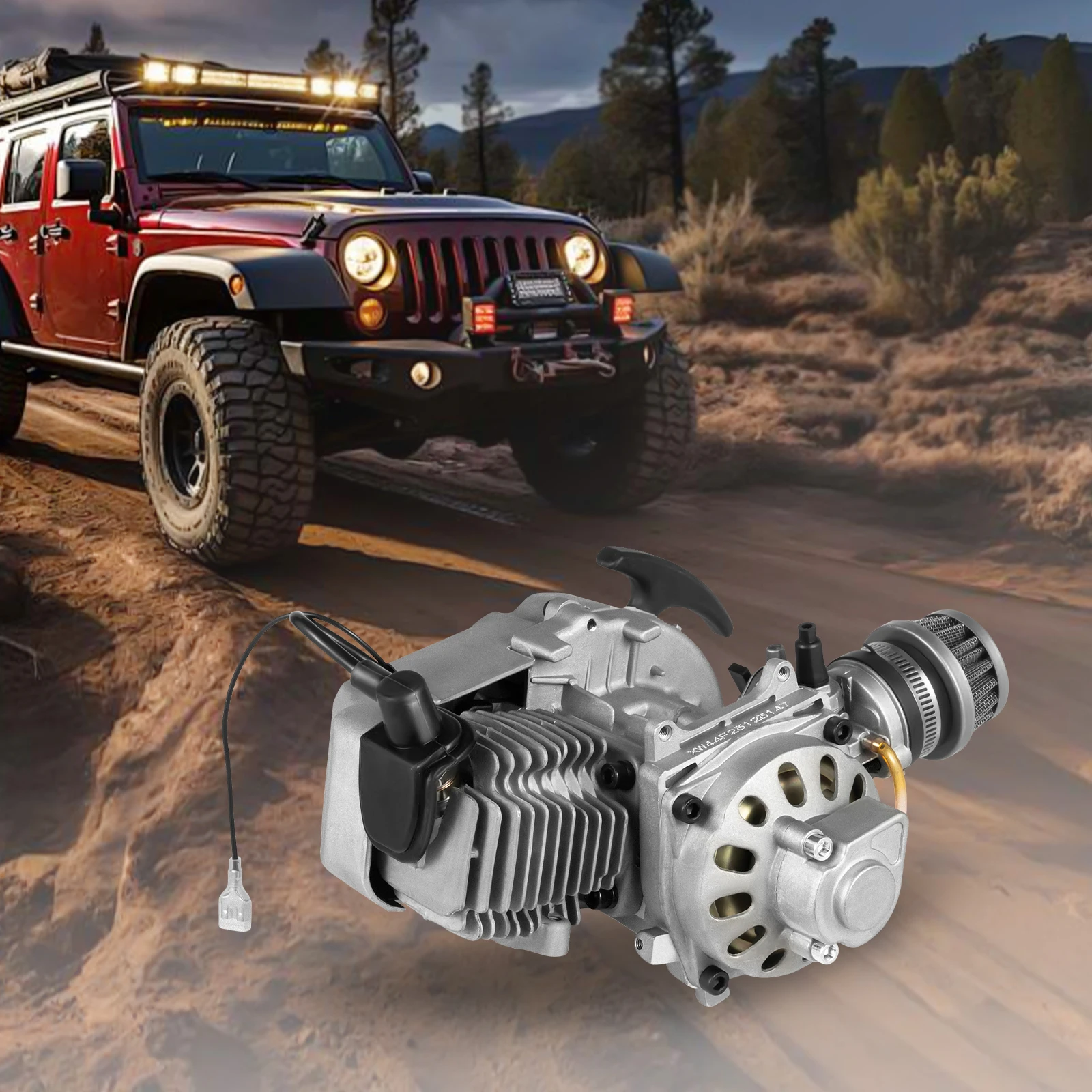 

49.85CC 2-Stroke Bike Engine Kit - 48km/h Max Speed, 1.2L Fuel Tank, 180kg Load, High Torque & Fuel Efficient for DIY Bicycles