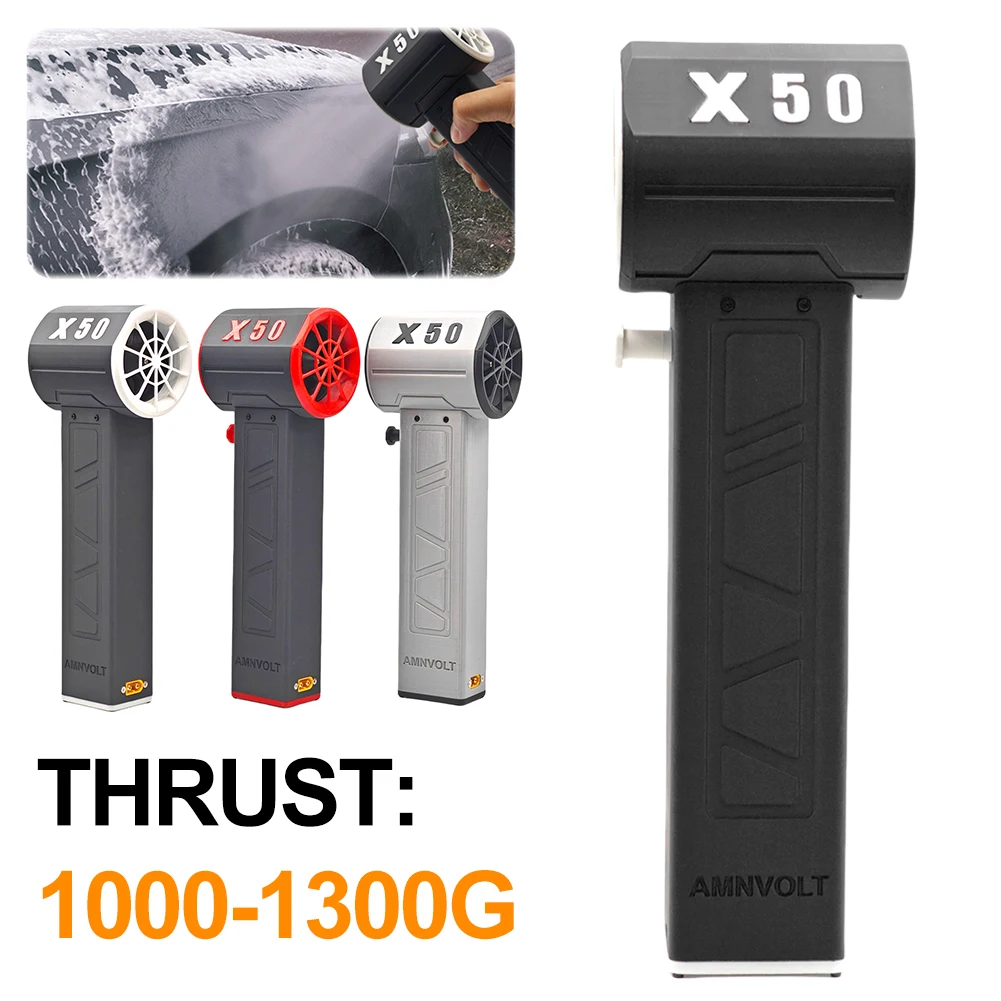 

X50 Mini Turbo Violent Fan 50mm Brushless Motor Handheld Air Blower Thrust 1300G Handheld Duct Fan for Computer Keyboard