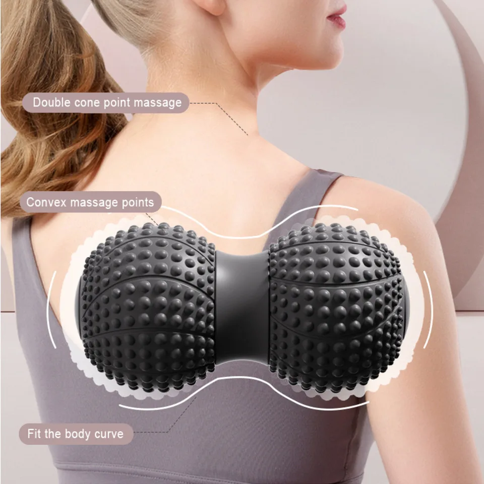 

Двойной шарик для стимуляции акупунктурных точек бедер, спины, ног, массажный мяч для йоги, фасции, арахисовый шарик для расслабления мышц позвоночника и массажа ног