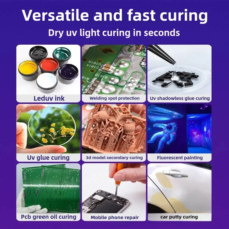 20W 30W Dimmable High Intensity LED UV Curing Lamp Portable Ultraviolet Light for UV Glue Shadowless Glue Green Oil Epoxy Resin