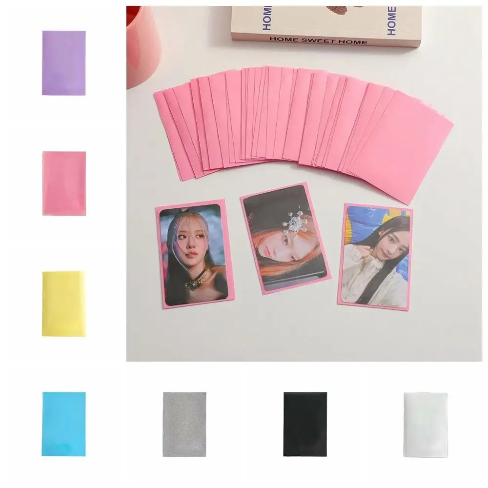 10pcs/set Fashion Macaron Color Idol Photo Protective Cover DIY Pure Color Photo Cards Bag Two-layer Photo Card Film Home