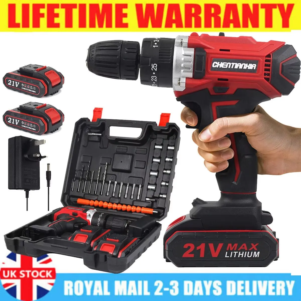 21V Cordless Impact Drill Electric Driver Electric Hammer Drill Home DIY Power Tools Mini Cordless Hand Drill