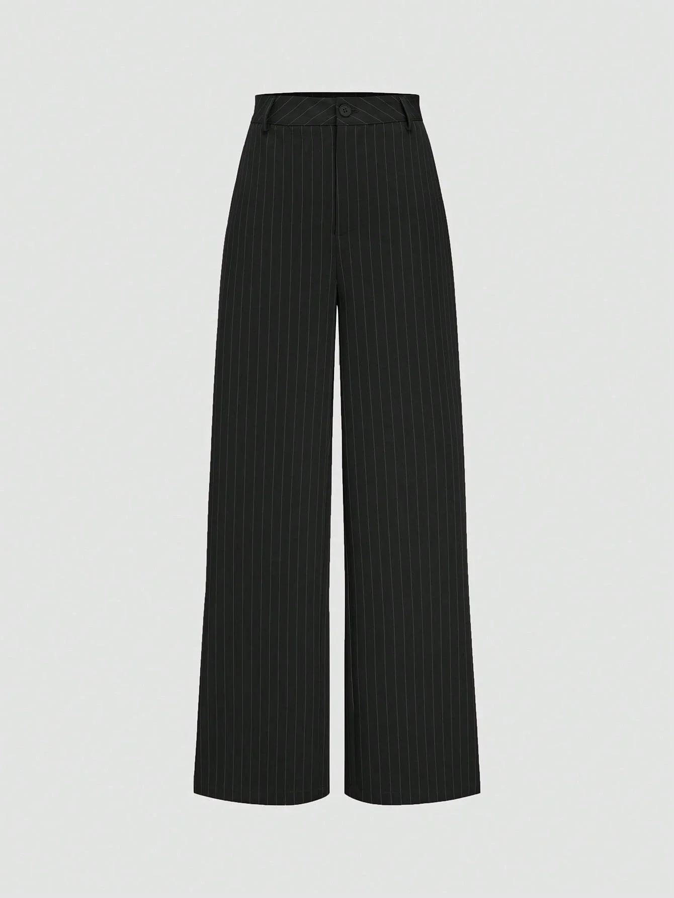 

Женские повседневные брюки с высокой талией и широкими штанинами в полоску, черные, весенние