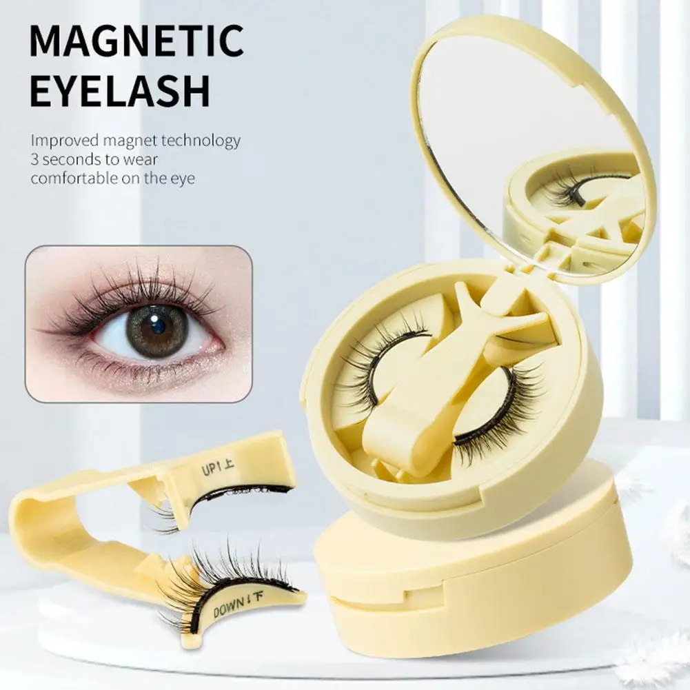 Magnetic adhesive eyelash style integrated storage box, European style natural and thick, portable, no glue required for eyelash