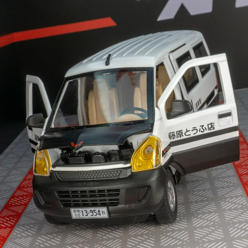 1:24 wuling rongguang van modelo de carro brinquedo liga diecast som luz puxar para trás tofu loja modelos de veículos em miniatura brinquedos presente para criança