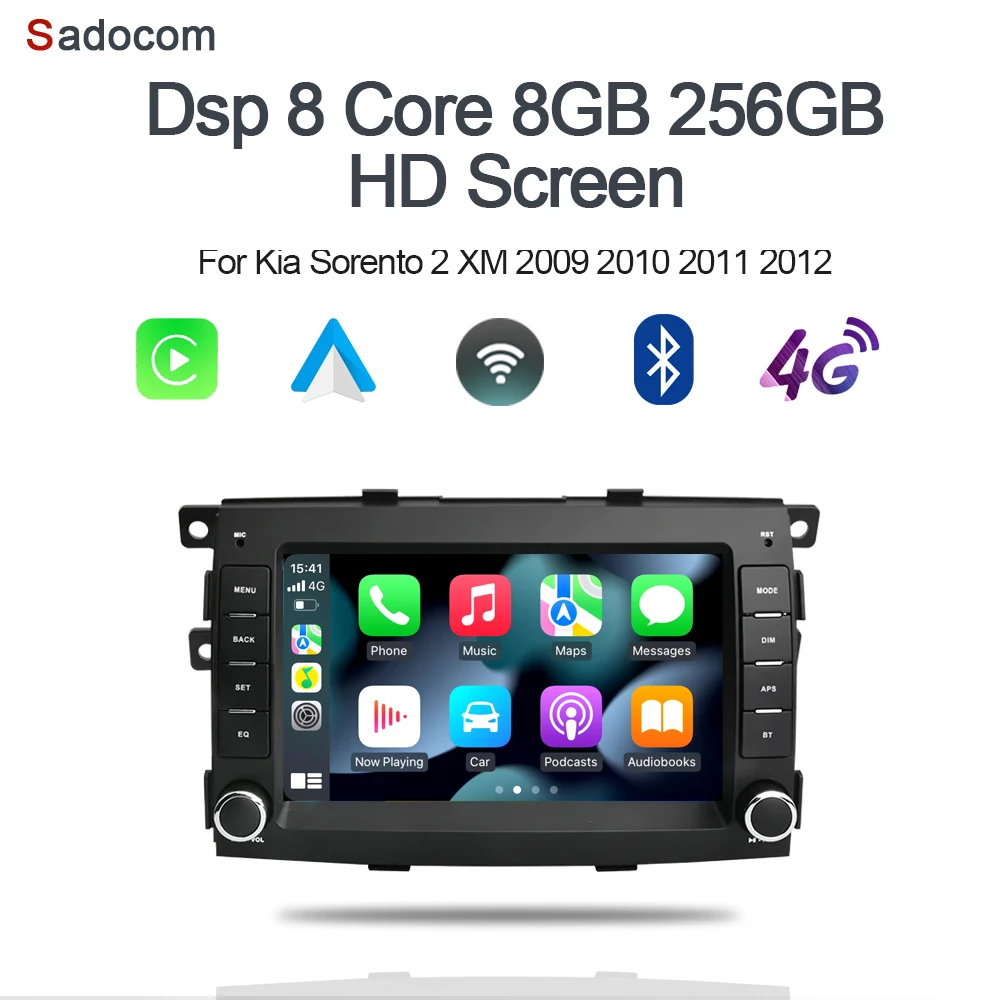 

DSP carplay Android 12.0 Car DVD player 256GB ROM 8GB RAM Bluetooth GDS autoradio wifi For Kia Sorento 2 XM 2009 2010 2011 2012