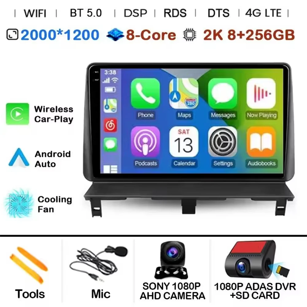 Android 15 autoradio multimediaspeler GPS DSP voor Peugeot Partner 1 2002 - 2008 Partner Origin 1 2008 - 2011 met Carplay