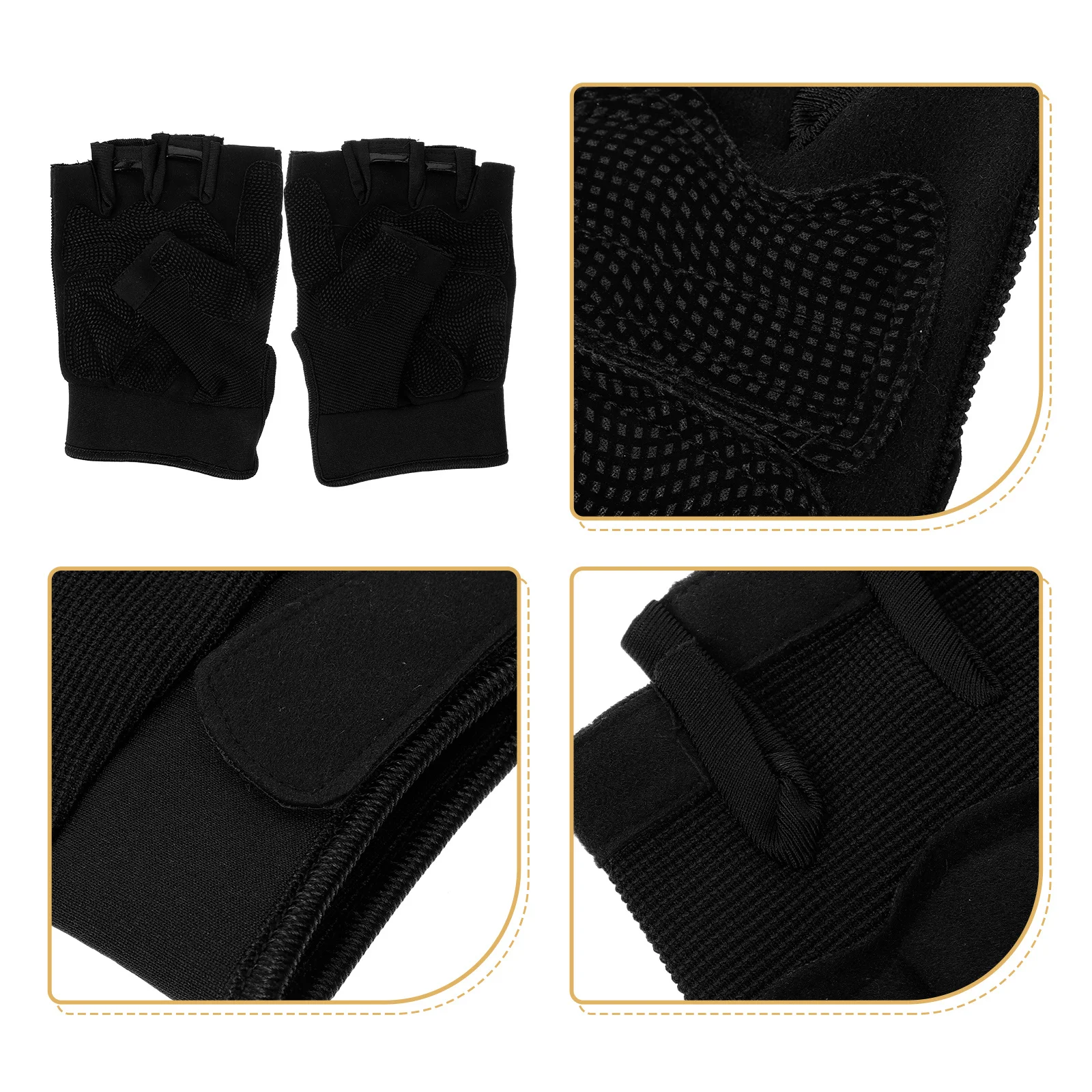 

1Pair Premium Fingerless Riding Gloves Anti-Slip Comfortable for Cycling Trekking Running Outdoor Activities Unisex Adults