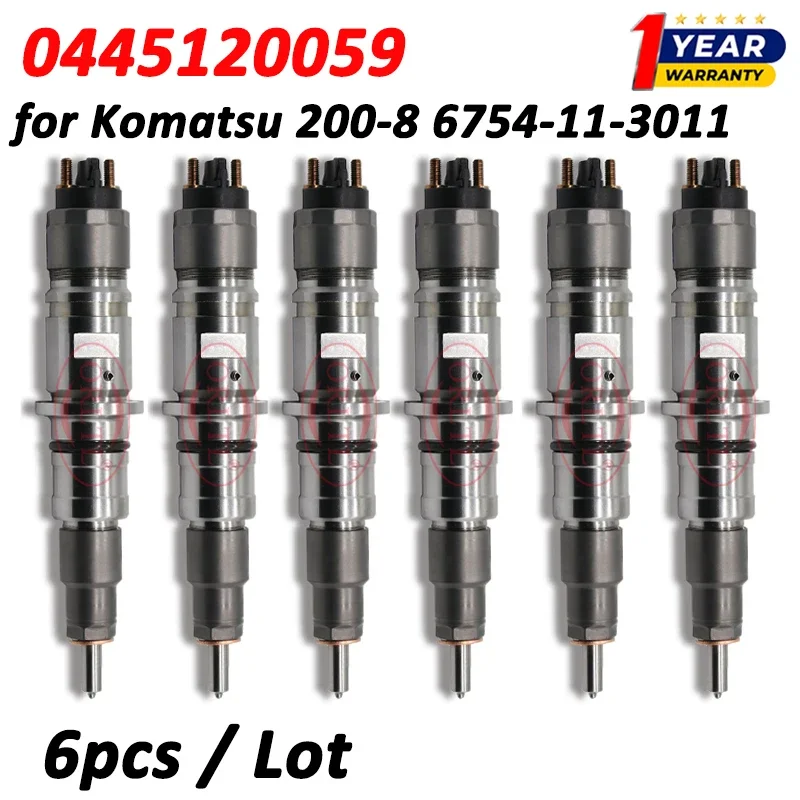 

6pcs 0445120059 Common Rail Diesel Injector Nozzle 0 445 120 059 for Cummins QSB6 3976372