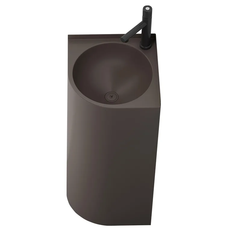 

304 stainless steel triangular column basin floor-to-ceiling small apartment bathroom corner wash basin corner wash basin